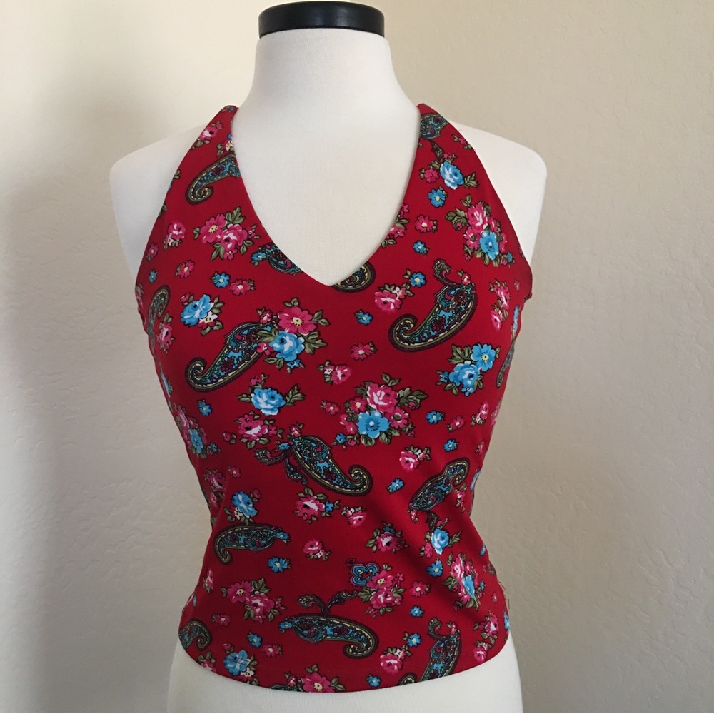 Paisley Floral Print Criss Cross Top